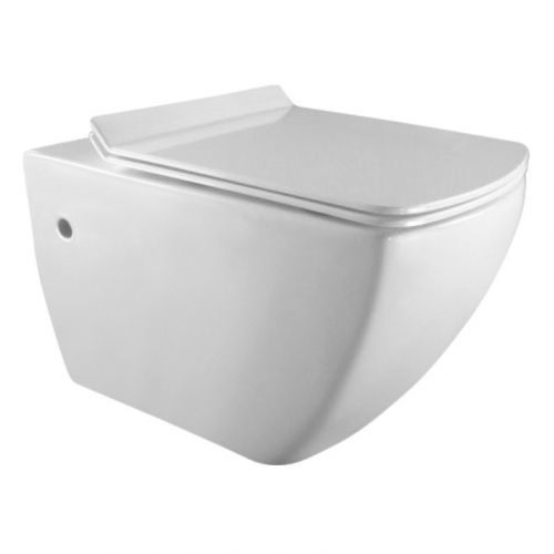 Závěsná WC mísa MEXEN VEGA bílá, rimless + prkénko slim