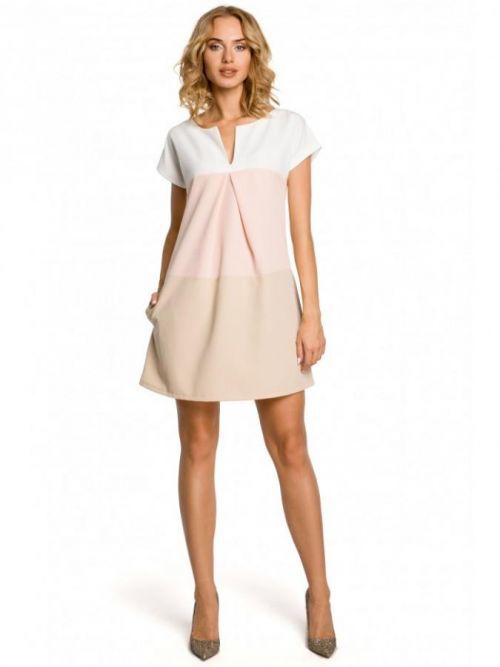 M105 Trapeze three element short-sleeved dress  EÚ S. prášok