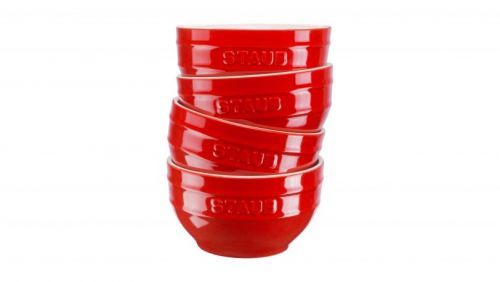Sada 4 keramických misiek Staub, Ø 14 cm, višňa