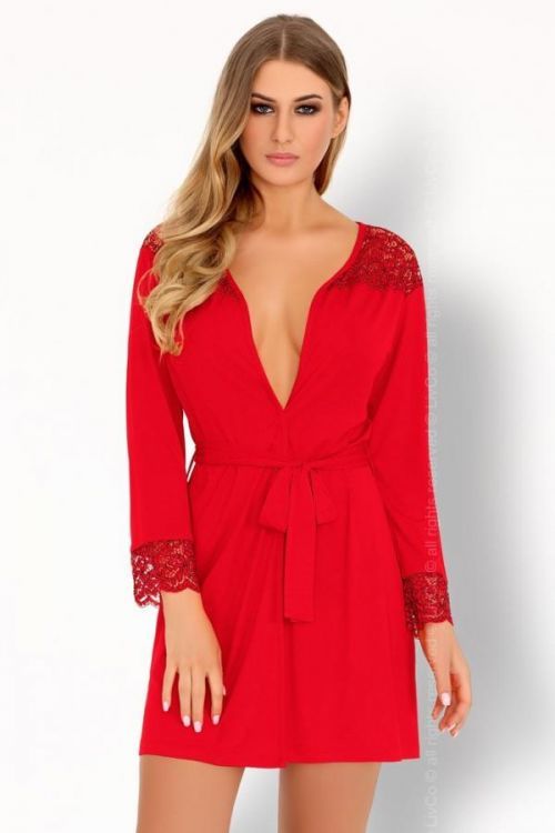 Elegantný župan Omolarina red - LivCo Corsetti červená S / M