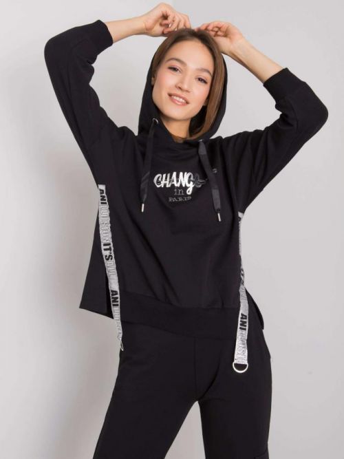 Čierna dámska mikina s aplikáciou S / M