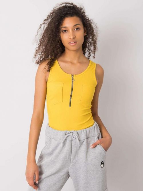 Žltý pruhovaný top one size