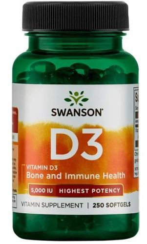 Swanson vitamín d3 5000 iu 250 kapsúl