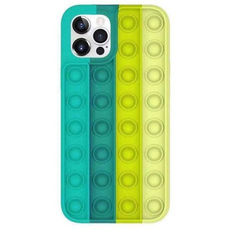 MG Push Bubble silikónový kryt na iPhone 11 Pro, zelený/žltý