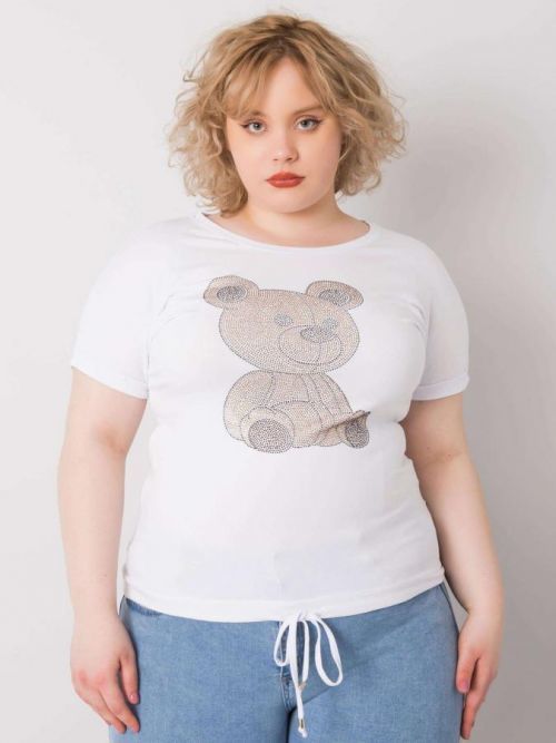 Biela blúzka nadmerné veľkosti so sťahovacími šnúrkami one size