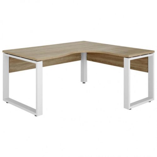 Voleo ROHOVÝ PÍSACÍ STÔL, biela, dub sonoma, 160/140/75,6 cm - biela, dub sonoma
