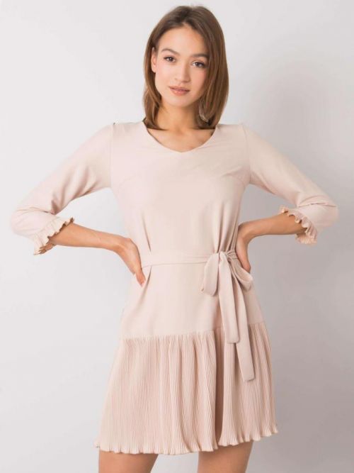 Béžové skladané šaty 36