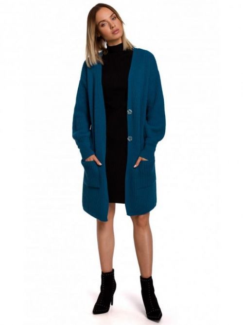 M538 Ribbed knit cardigan with patch pockets  EU S / M oceanblue