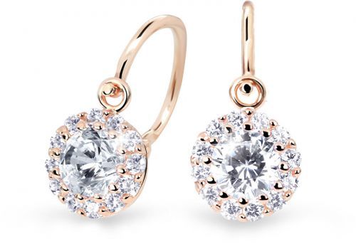 Cutie Jewellery Krásne detské náušnice z ružového zlata C2745-10-X-4 bílá