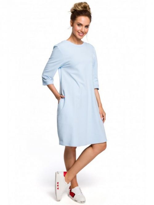 M417 Shift dress with a plunging back neckline  EÚ S. svetlo modrá
