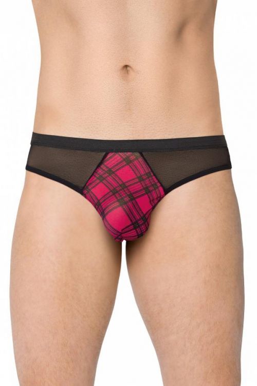 Pánske tangá 4524 - SOFTLINE tm.ružová-čierna XL