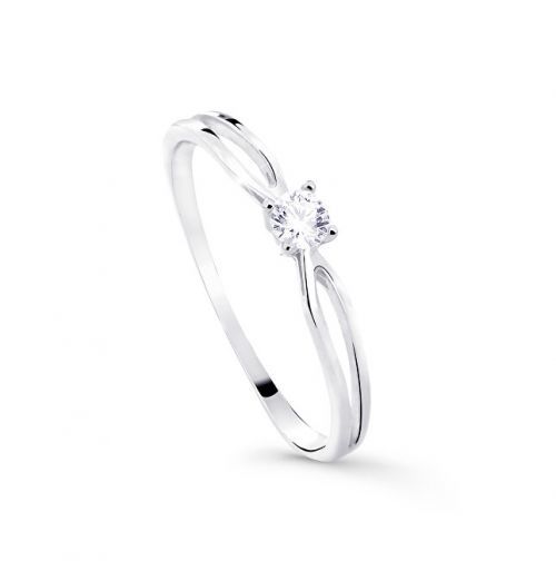 Cutie Jewellery Nežný trblietavý prsteň z bieleho zlata Z8027-10-X-2 49 mm