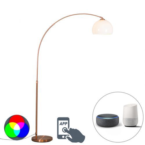 Moderná inteligentná oblúková lampa medená vrátane A60 Wifi - Arc Basic