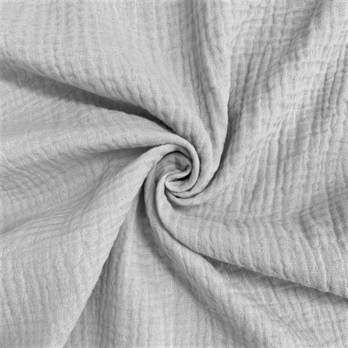 Dvojitá gázovina/mušelín light grey GOTS