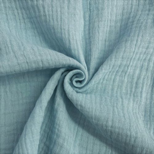 Dvojitá gázovina/mušelín teal GOTS
