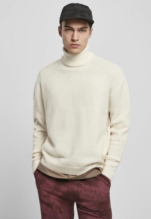 Urban Classics Oversized Roll Neck Sweater whitesand - 3XL