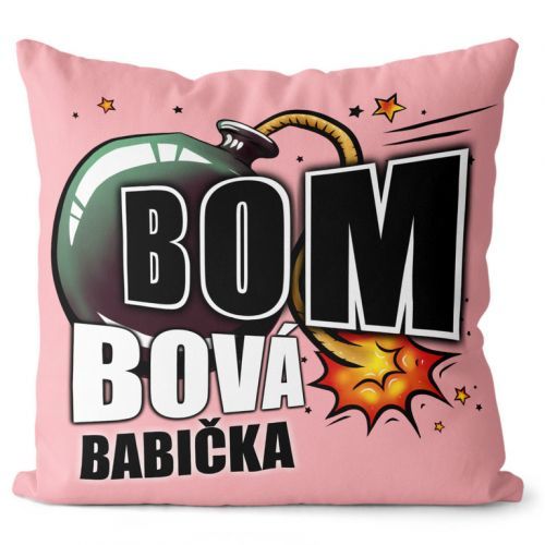 Vankúš Bombová babička (Veľkosť: 40 x 40 cm)