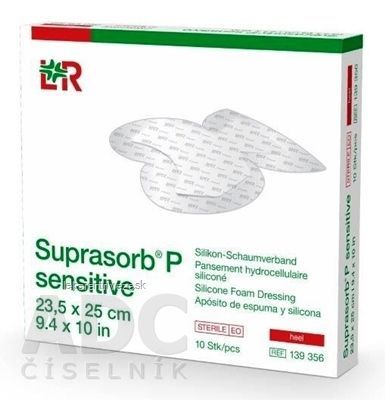 SUPRASORB P SENSITIVE silikónový penový obväz, Heel, (23,5x25 cm) 1x10 ks