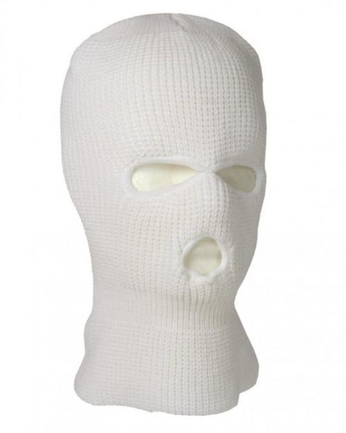 Kukla Mil-Tec Balaclava pletená sa 3 otvory - biela