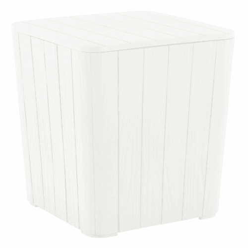 Zahradní úložný box / příruční stolek, bílá, IBLIS