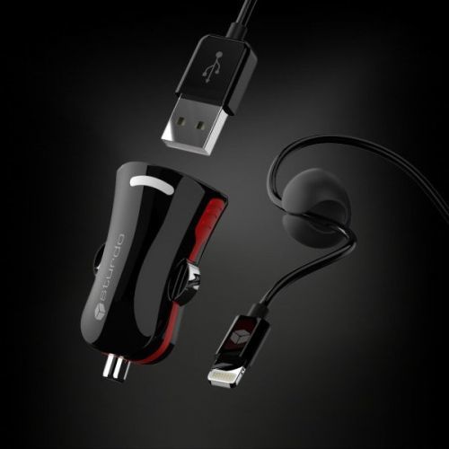 STURDO NAU-0009-STU-LIGHT AUTONABIJACKA PRO SPORT, MFI LIGHTNING KABEL, CIERNA