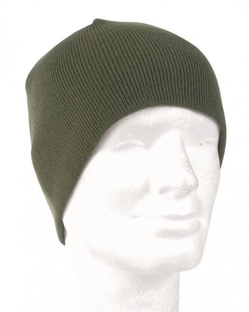 Čiapka Beanie pletená - olivová