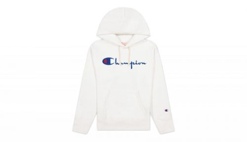 Champion Reverse Weave script Logo Hoodie biele 114788-WW001