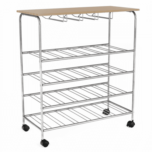 Regál na víno, přírodní/stříbrná, GROBY