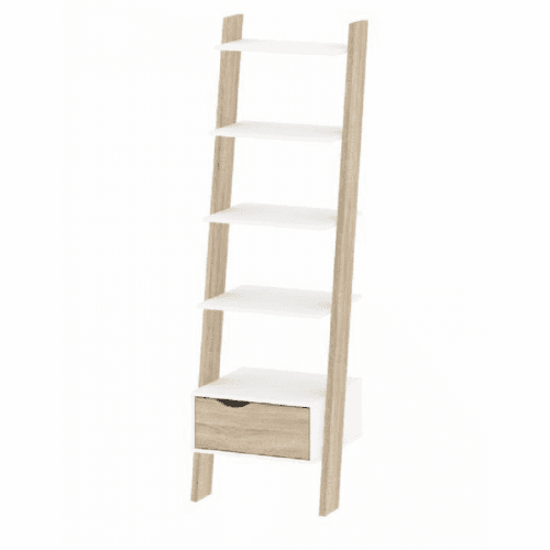 Regál se šuplíkem, dub sonoma / bílá, OSLO 75385