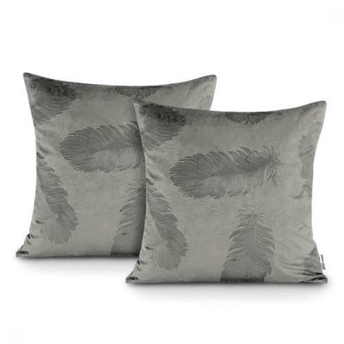 Sada dvou povlaků na polštář AmeliaHome Velvet Peacock šedá