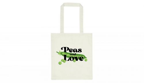 Totebag Torekov Peas And Love Off-white biele 18710