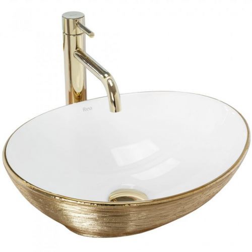 REA - UMÝVADLO NA DOSKU SOFIA BRUSH GOLD REA-U3697