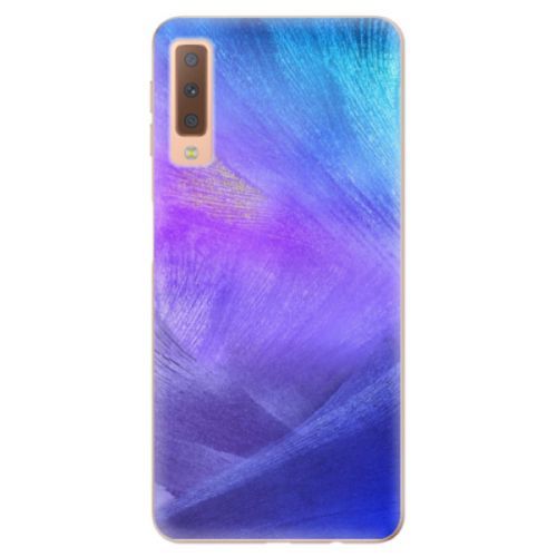 Odolné silikónové puzdro iSaprio - Purple Feathers - Samsung Galaxy A7 (2018)