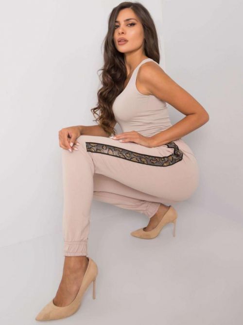 Béžové dámske tepláky S