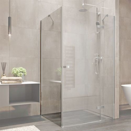 MEREO - Pevný díl, Novea, 86 cm, chrom ALU, sklo Čiré, L/P provedení (CK10203Z)