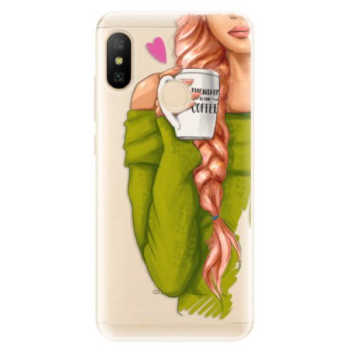 Odolné silikónové puzdro iSaprio - My Coffe and Redhead Girl - Xiaomi Mi A2 Lite