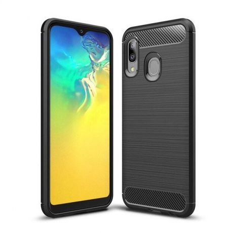 MG Carbon Case Flexible gumené púzdro na Samsung Galaxy A20e, čierne
