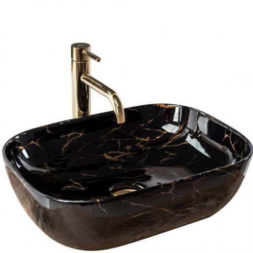REA/S - Umývadlo na dosku Belinda Black Marble shiny REA-U8907