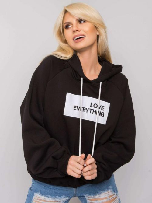 Čierna zateplená mikina s kapucňou S/M