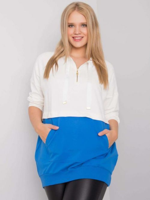 Tmavo modrá dámska tunika plus size jedna velikost