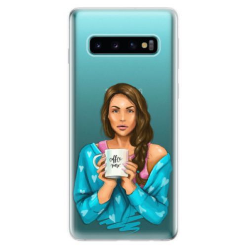 Odolné silikonové pouzdro iSaprio - Coffe Now - Brunette - Samsung Galaxy S10