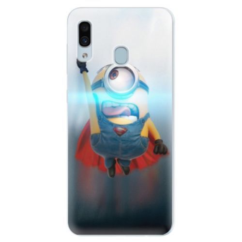Silikónové puzdro iSaprio - Mimons Superman 02 - Samsung Galaxy A30