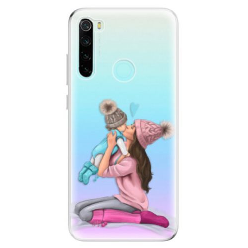 Odolné silikónové puzdro iSaprio - Kissing Mom - Brunette and Boy - Xiaomi Redmi Note 8