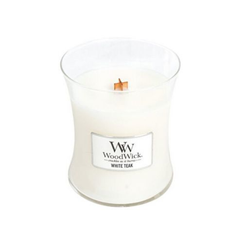 WoodWick Vonná sviečka váza White Teak 275 g