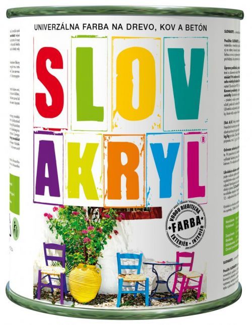 SLOVLAK Slovakryl - univerzálna vodouriediteľná farba - 625 - tmavo žltý - 0,75 Kg