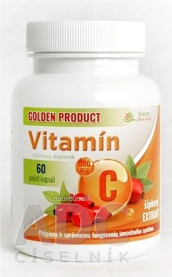 Pavol Kurbel GOLDEN PRODUCT Vitamín C 500 mg + B3 + D3 + šípky cps 1x60 ks