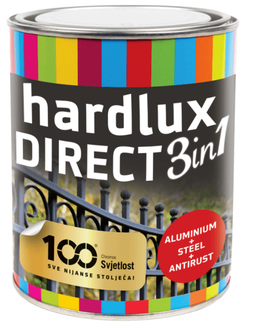 Chromos-Svjetlost HARDLUX DIRECT 3v1 - antikorózny náter na kov - RAL 7016 - antracitová sivá - 2,5 L