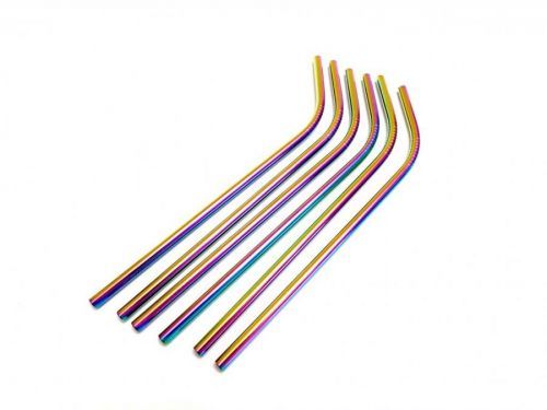 Sada slamiek 6ks dúha