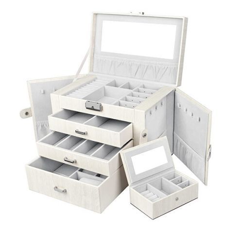 Troli Originálne priestranná šperkovnica so zrkadielkom B31