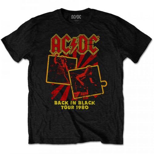 AC/DC - Tričko Back in Black Tour 1980 - Muž, Unisex, Čierna, XXL